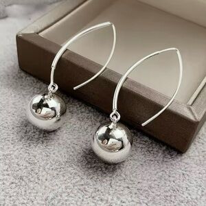 Silver Vintage Drop Ball Earrings